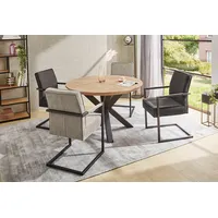 Jockenhöfer Gruppe Esstisch »Oakland«, rund, 120cm ø, Parkettoptik., Metalluntergestell,