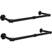 HOOBRO Industrierohr Kleiderstangen 2er Set, 80 cm Garderobenstangen Wandmontage,
