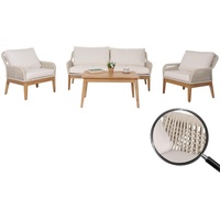 Mendler Gartengarnitur HWC-H56b, Lounge-Set Gartenlounge Sofa Sessel Tisch, Seilgeflecht