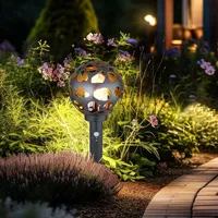 GLOBO LED Sockelleuchte mit Bewegungsmelder Kugel Wegelampe mit Bewegungsmelder