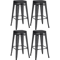 CLP 4er Set Barhocker Fletcher schwarz