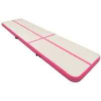 VidaXL Aufblasbare Gymnastikmatte mit Pumpe 800x100x15 cm PVC Rosa