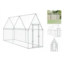 VidaXL Hühnerstall 400 x 100 x 190 cm silber