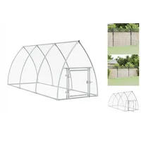 VidaXL Hühnerkäfig Silbern 300x105x120 cm Verzinkter Stahl