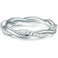 Trilani Ring Sterling Silber Zirkonia in 48 Weiss Damen