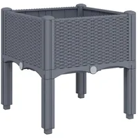 VidaXL Pflanzkasten mit Beinen Grau 40x40x42 cm PP