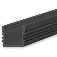 ISOLED LED Aufbauprofil SURF12 Aluminium schwarz eloxiert RAL 9005,