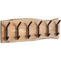 FineBuy Wandgarderobe Holz Metall 100 cm Garderobe Flur Hakenleiste