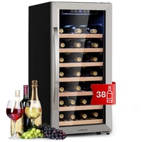 Klarstein Vinamour 38 Uno Weinkühlschrank, Getränkekühlschrank Schmal, Kühlschrank mit