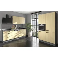 Küchen-Preisbombe Küche SCANDI 220 + 120 cm Fischgrät Optik