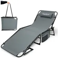 Deluxe4homeâ® deluxe4home® Sonnenliege Gartenliege Camping Klappbar 4-Stufig Verstellbarer Rückenlehne