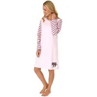Normann-wäschefabrik Damen Nachthemd Langarm Kuschelinterlock - süsses Faultier Tiermotiv