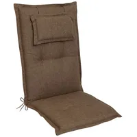 Gardissimo 2090 Hochlehner Gartenstuhl 8cm Auflagen mit Kopfpolster taupe