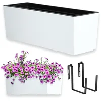 Kadax Blumenkasten aus Kunststoff, 18,5x56 cm, Pflanzkasten mit Einsatz,