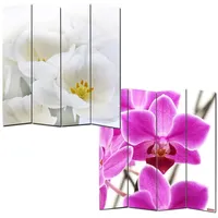 Mendler Foto-Paravent Paravent Raumteiler Trennwand M68 180x160cm, Orchidee