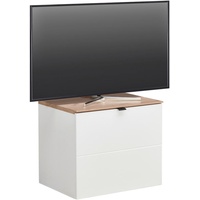 Hom'in Hom`in Tv-Element, Weiß, Eiche Artisan, Metall, 60x62x44 cm,