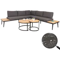 Mendler Garten-Garnitur HWC-H54c, Lounge-Set, Beistelltisch Spun Poly Akazie Holz