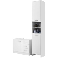 CASARIA Badmöbel Set Badhochschrank Unterschrank