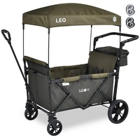 Fablekids Bollerwagen Leo X2Lite grün, Hecktasche, Abdeckhaube grün