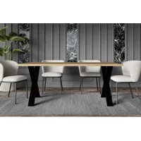 Altdecor Esstisch, Eiche, Holzwerkstoff, Rechteckig,Rechteckig, X-Form, 90x75x160 cm, Esszimmer,
