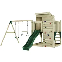 Polar play PolarPlay Spielturm Björn, mit Trapezstange, Dunkelgrün