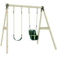 Rebo Schaukel Lilie aus Holz in Grün