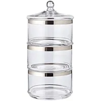 Edzard Glasdose Vigo (3-stöckig ø 19cm) mit Deckel, mundgeblasenes