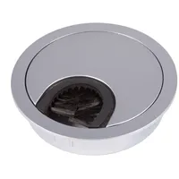 SOTech Kabeldurchlass Metall 60 mm Chrom Matt mit Bürstendichtung