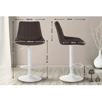 CLP Barhocker Toni Stoff taupe/weiß