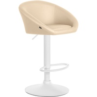 CLP Barhocker Davie Kunstleder creme/Metall matt weiss