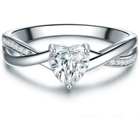 Trilani Ring Herz Sterling Silber Zirkonia in 54 Damen