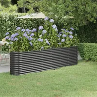 VidaXL Hochbeet Pulverbeschichteter Stahl 260x40x68 cm Anthrazit
