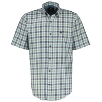 Lerros Kariertes Herren Kurzarmhemd - Coastal Sea Blue -