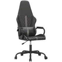 VidaXL Gaming-Stuhl mit Massagefunktion Grau und Schwarz Kunstleder