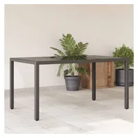 VidaXL Gartentisch mit Glasplatte Schwarz 150x90x75 cm Poly Rattan