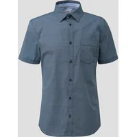 S.Oliver Kurzarmhemd Slim Fit: Kurzarmhemd mit aufgesetzter Tasche blau