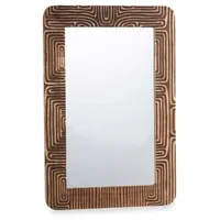 GIFTDECOR Wandspiegel Braun, Holz, 90x2x60 cm, Spiegel, Wandspiegel