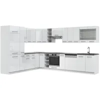 Vicco Winkelküche Fame-Line L-Form 257 x 347 cm Weiß