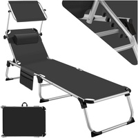 Tectake tectake® Sonnenliege, klappbar, mit Kopfkissen, 6-fach verstellbare Rückenlehne,