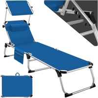 Tectake tectake® Sonnenliege, klappbar, mit Kopfkissen, 6-fach verstellbare Rückenlehne,