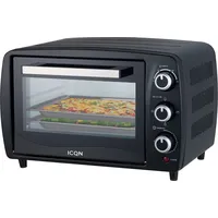 ICQN Minibackofen 15 Liter, 1200W, 60 min-Timer, 3 Kochfuntionen,