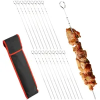 Relaxdays Grillspieß 39 cm Edelstahl silber