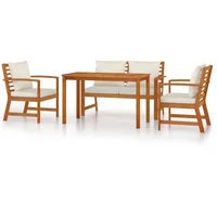 VidaXL 4-tlg. Garten-Essgruppe mit Kissen Massivholz Akazie