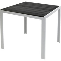 Mojawo Non-Wood Gartentisch Aluminium Silber / Schwarz 90x90cm