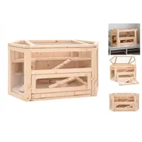VidaXL Kleintierkäfig 80 x 40 x 43 cm Massivholz