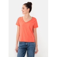CAMEL ACTIVE Damen V-Neck T-Shirt aus Organic Cotton Melone,