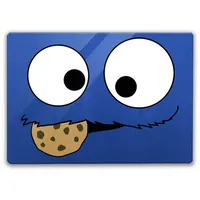 Speecheese Keks-Monster Schneidebrett Glas Keksmonster Cookie Glas-Schneidebrett in Blau