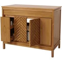 Mendler Teak-Waschbeckenunterschrank HWC-M74, Waschtisch Schrank, hochwertiges B-Grade-Teak (Kernholz, 20-30