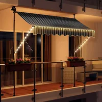 Swing&Harmonie LED - Markise mit Kurbel Klemmmarkise Balkonmarkise Sonnenschutz