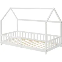 [en.casa] Hausbett Hesel 90 x 200 cm Kiefer weiß